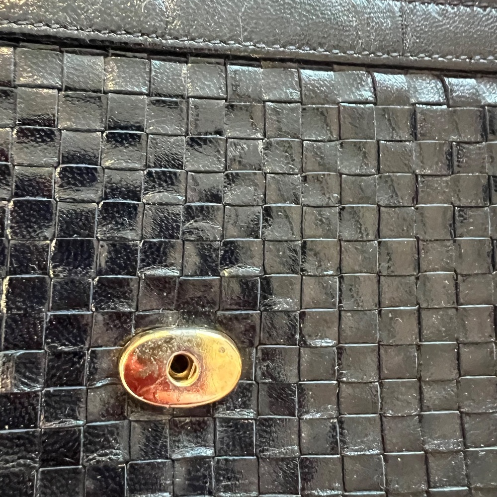 Ferragamo woven navy clutch, vintage - Picture 11 of 12